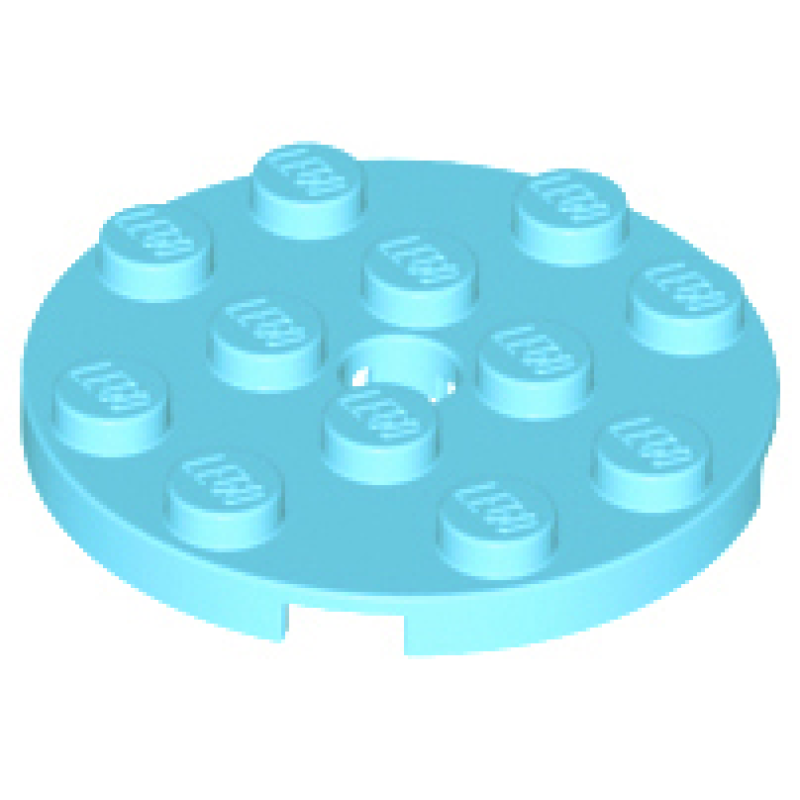 Plaat, Rond 4x4 met gat Medium Azure